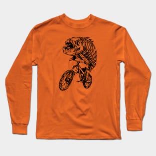 SEEMBO Piranha Cycling Bicycle Cyclist Biker Biking Fun Bike Long Sleeve T-Shirt